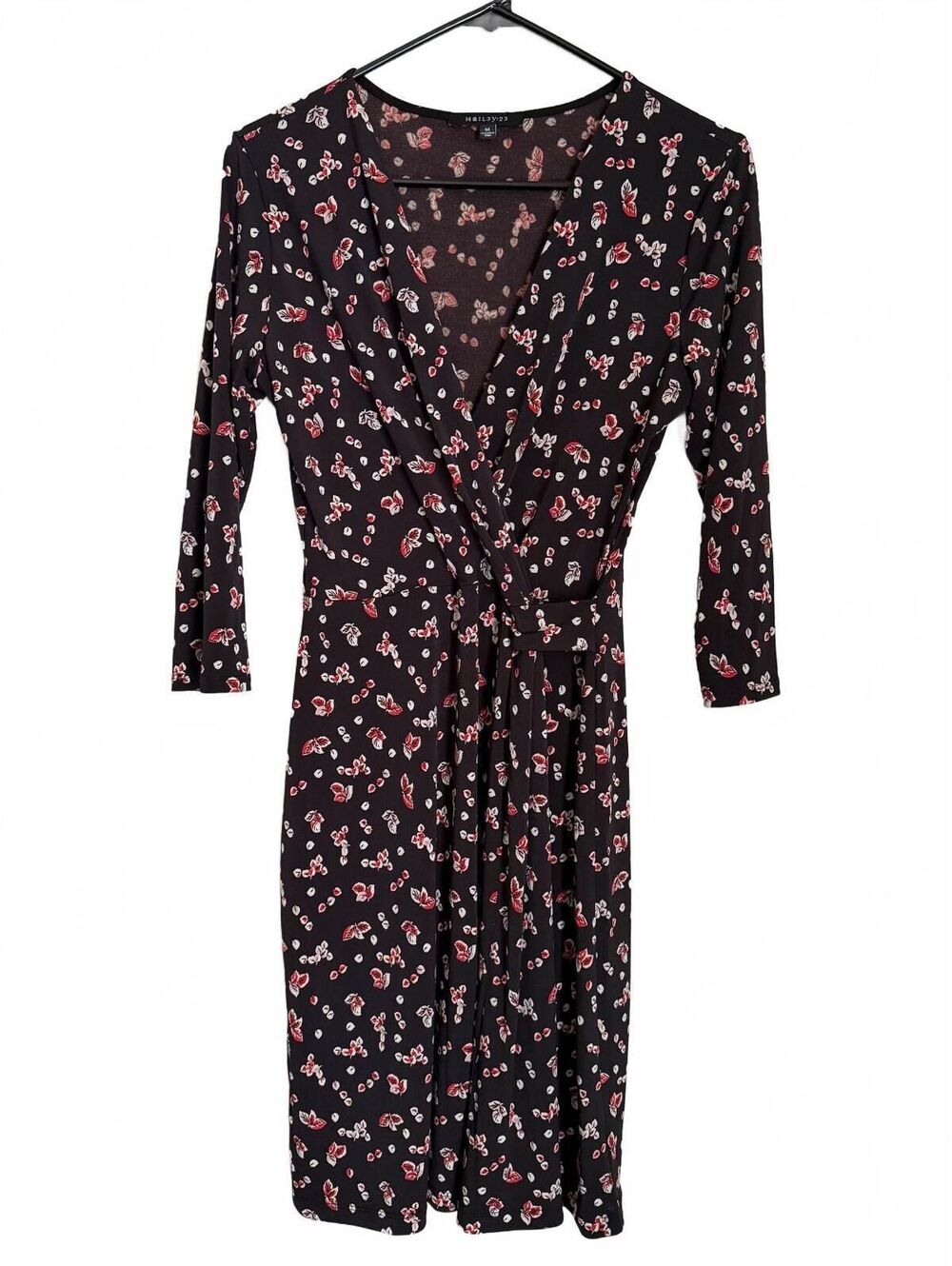 Hail3y:23 Dress Size Medium Black Floral Wrap Inspired City Chic Cottagecore